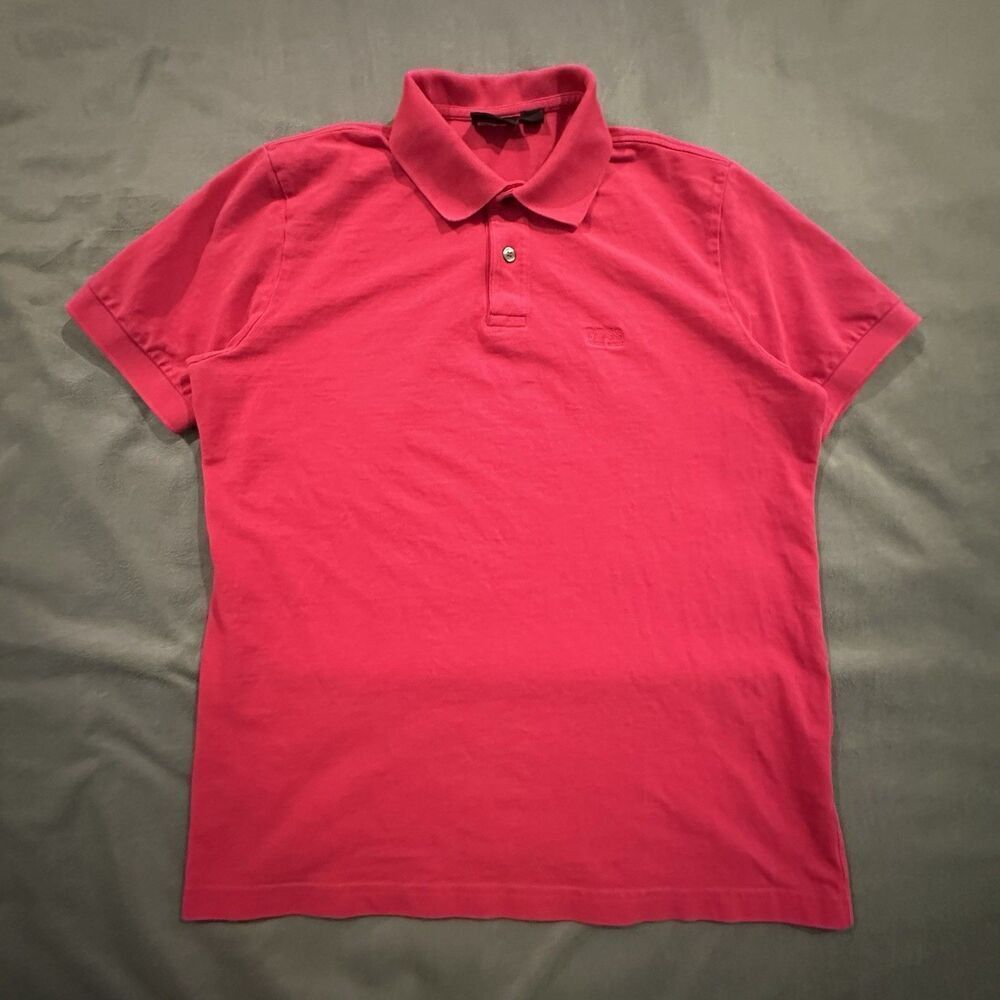 Hugo Boss Polo Mens M Short Sleeve Vibrant Pink Golf Casual Shirt Short Sleeve